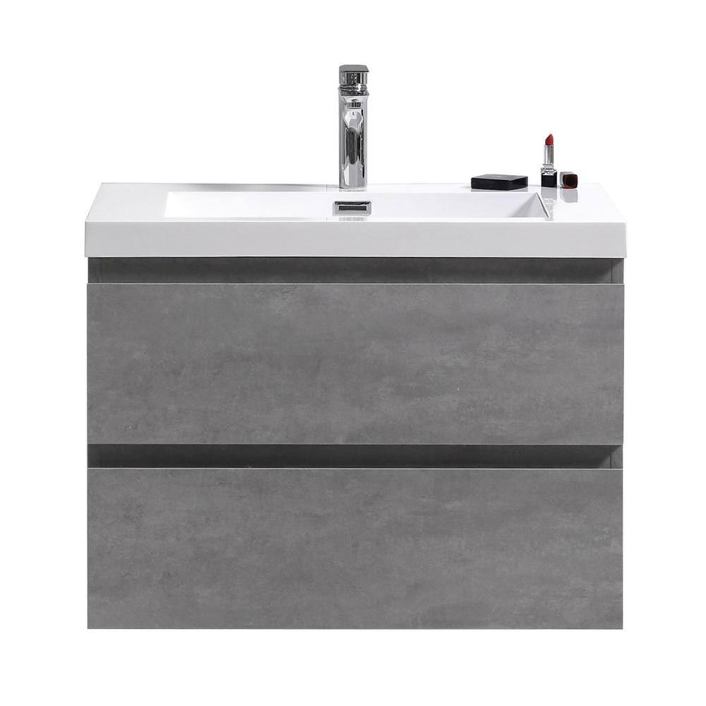 Moreno Bath Bohemia 30 in. W Bath Vanity in Cement Gray with Reinforced ...