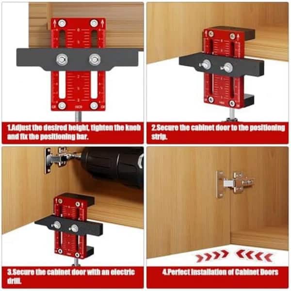 Adjustable Aluminum Alloy Cabinet Door Installation Jig with