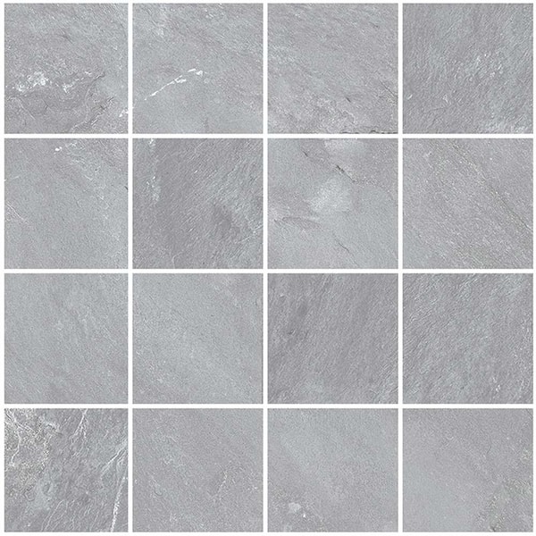 Apollo Tile Splendor 4 in. x 0.41 in. Matte Gray Porcelain Mosaic Wall and Floor Sample Tile (0.14 sq. ft./case) (1-pack)