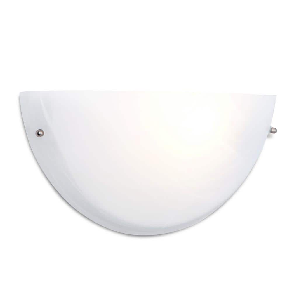 Ivory Cloud Shade 10" White Half-Moon Wall Sconce