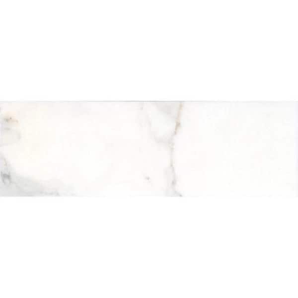 Apollo Tile White 4 in. x 5 in. Honed Marble Subway Tile Sample (0.13 sq. ft./Piece)