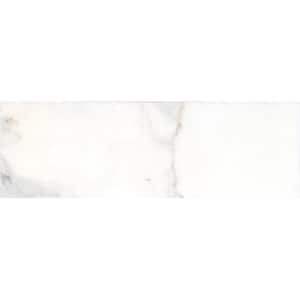 White 4 in. x 12 in. Honed Marble Subway Wall and Floor Tile (5 sq. ft./Case)