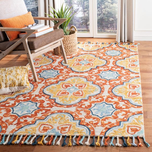 Aspen 10 ft. x 14 ft. Beige/Rust Abstract Garden Area Rug