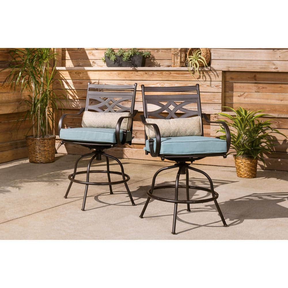 Montclair Ocean Blue 5-Piece High-Dining Patio Set with Swivel Chairs