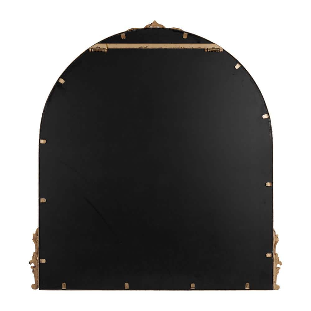 Myrcelle Antique Gold Arched Wall Mirror with Garland Details