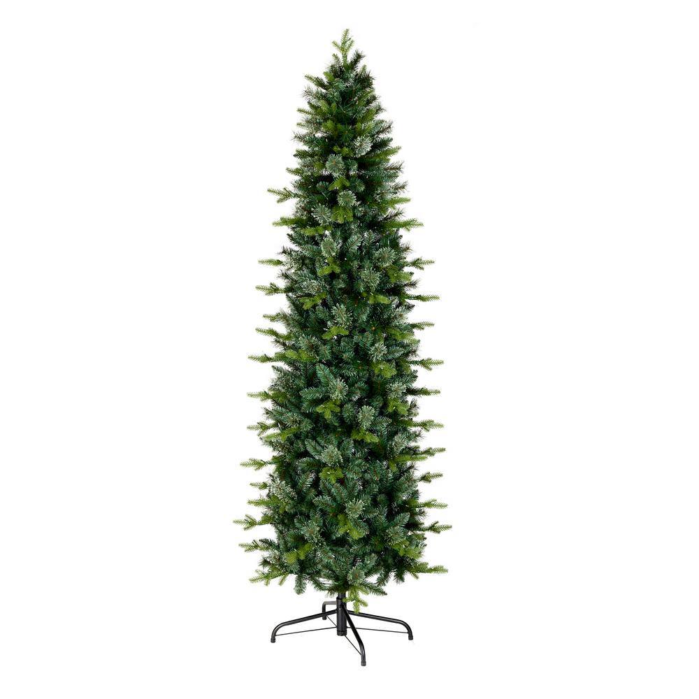 7.5' Prelit Slim Green Fir Artificial Christmas Tree with Clear Lights