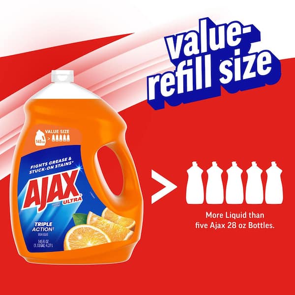 Ajax Ultra Triple Action 145 oz. Orange Liquid Dish Soap 61034144