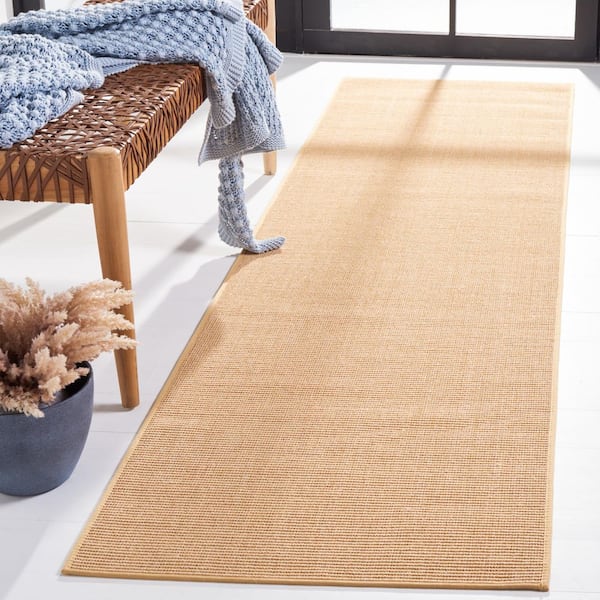 Martha Stewart 2 ft. x 12 ft.Natural Solid Color Runner Rug
