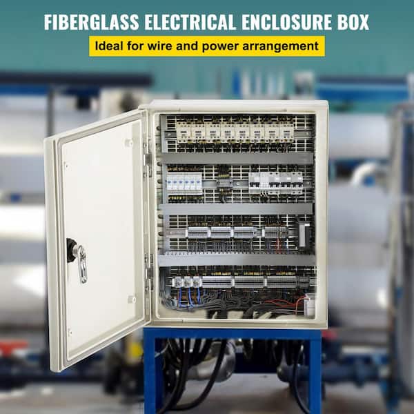 NEMA Steel Case, 12 in. x 10 in. x 6 in. NEMA 4X Fiberglass Electric Enclosure, With IP66 Water and Dust Resistance