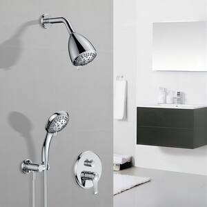 9-Spray Patterns with 4 in. Tub Wall Mount Dual Shower Heads With 1.8 GPM in Chrome(Valve Included)
