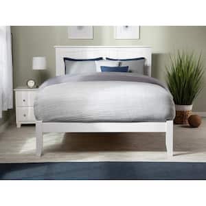 Nantucket King Platform Bed with Open Foot Board in White