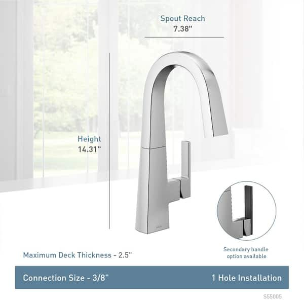 MOEN Nio Single-Handle Bar Faucet in Matte Black S55005BL - The