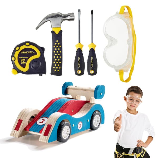 Stanley Jr. Front Loader Kit & 7 Piece Tool Set | Real Tools for Kids