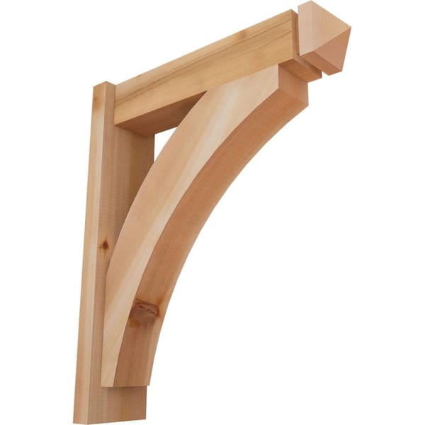Ekena Millwork 6 in. x 26 in. x 22 in. Western Red Cedar Thorton Arts and Crafts Smooth Outlooker