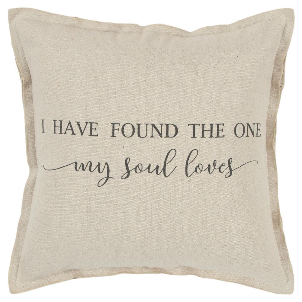 Natural Do Small Things With Great Love Sentiment Cotton Poly Filled 20  in. x 20 in. Decorative Throw Pillow HDWP14981NT002020 - The Home Depot