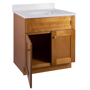 Brookings Shaker RTA 31 in. W x 22 in. D x 35.5 in. H Bath Vanity in Birch with Solid White Cultured Marble Top