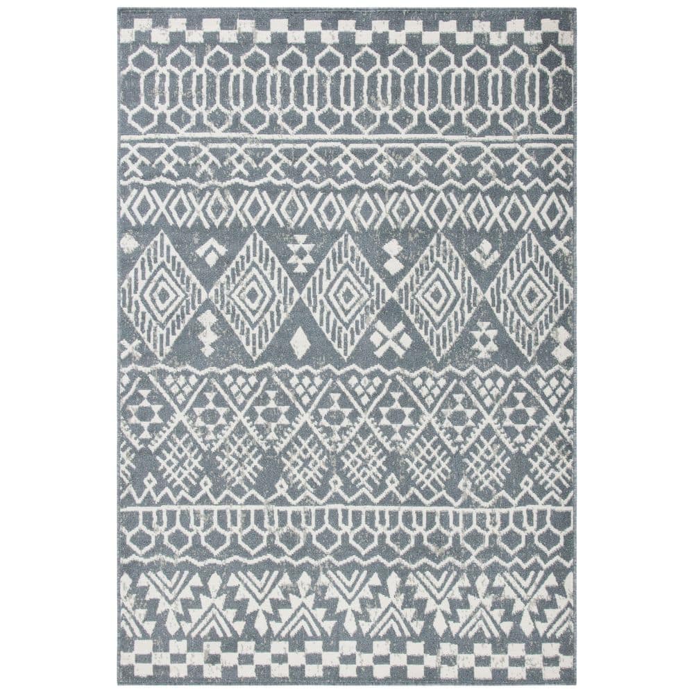 Pyramid 4 ft. x 6 ft. Ivory/Charcoal Diamond Geometric Striped Area Rug price history on PriceWatchPro