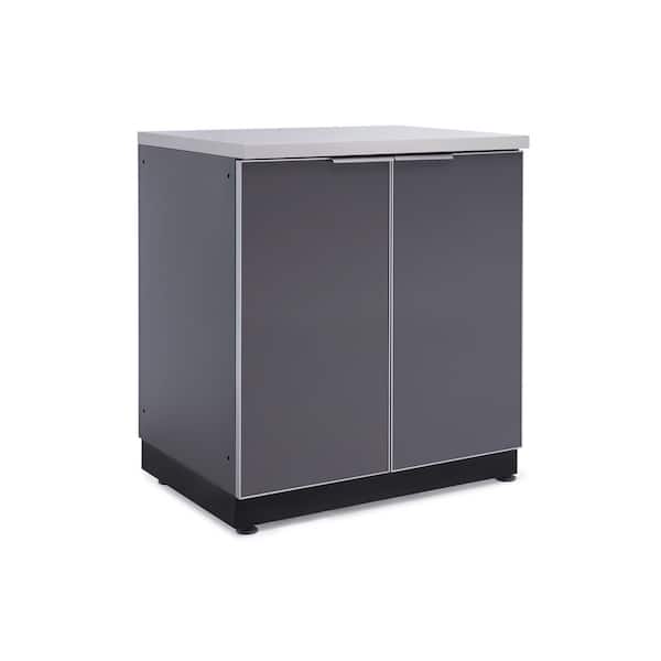 Slate Gray 32 in. 2-Door Base 32 in. W x 36.5 in. H x 23 in. D Outdoor Kitchen Cabinet