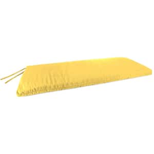 48 in. L x 18 in. W x 3.5 in. T Yellow Outdoor Rectangular Settee Swing Bench Cushion in Sunray