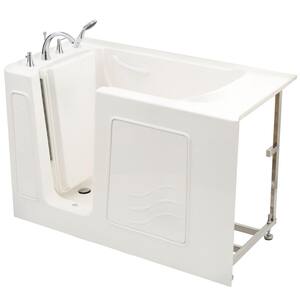 Builder's Choice 53 in. Left Drain Quick Fill Walk-In Soaking Bath Tub in White