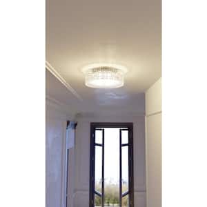Glam 16 in. 6-Light Glass and Chrome Flush Mount