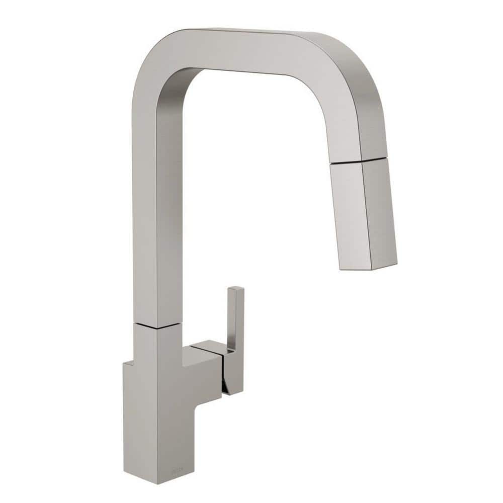 SpotShield Stainless Steel Pull-Down Kitchen Faucet with Spray
