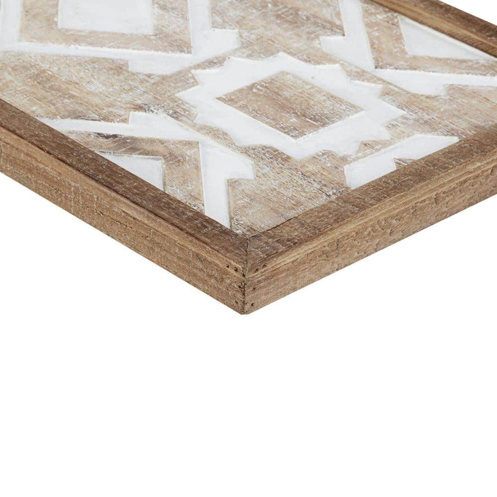 Natural Two-Tone Geometric Wood Wall Art Set