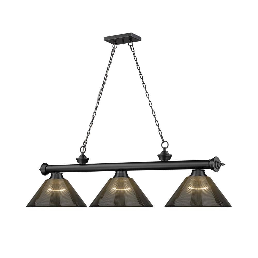 Cordon 57.25" Matte Black Steel and Acrylic Island Light