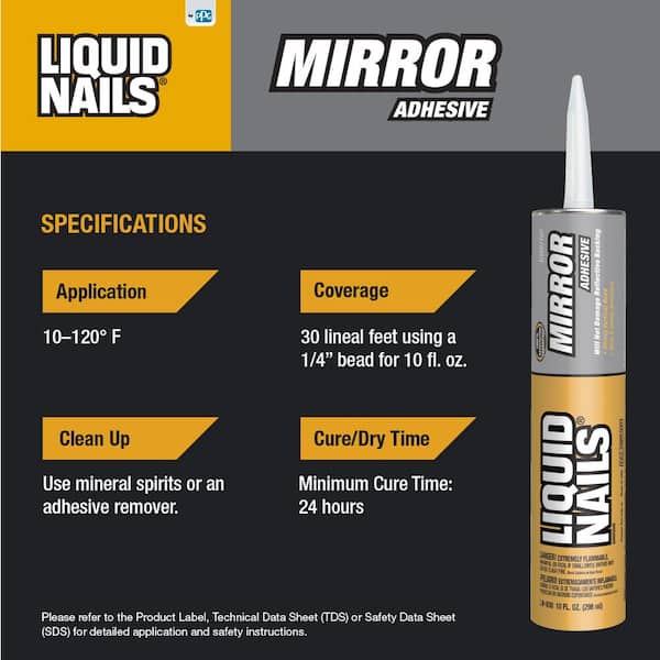 Liquid Nails Mirror Adhesive 10 Oz Tan, Can I Use Liquid Nails On Mirror