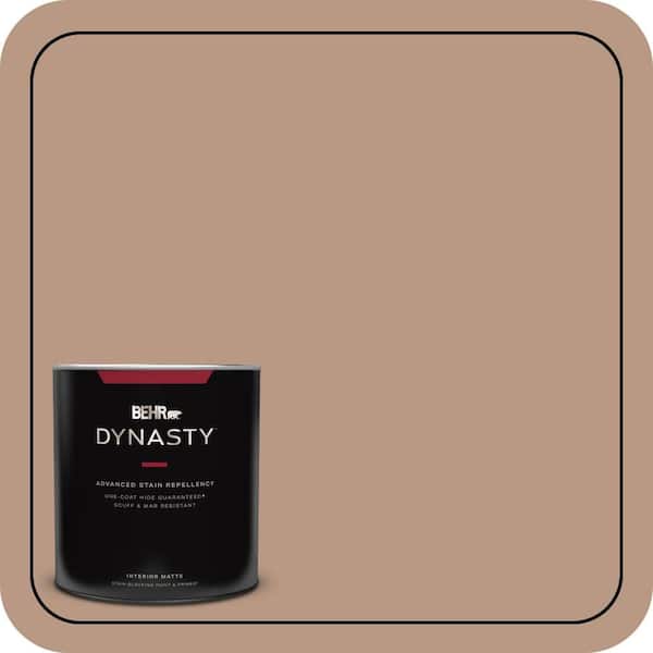 BEHR DYNASTY 1 qt. #250F-4 Stone Brown One-Coat Hide Matte Interior Stain-Blocking Paint and Primer