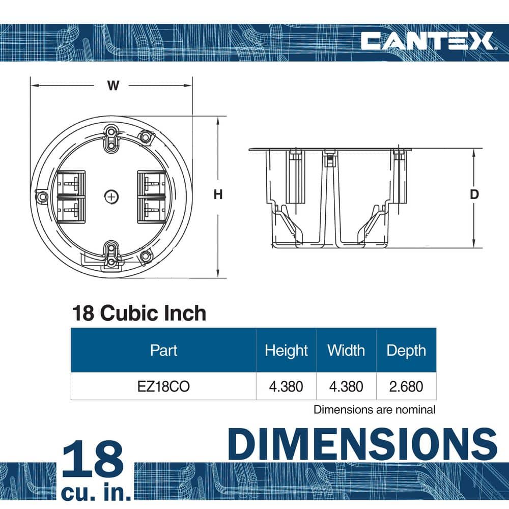 Cantex 18 cu in Black Polycarbonate Round Ceiling Box