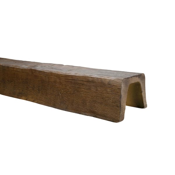 American Pro Decor 5-7/8 in. x 7-7/8 in. x 12.75 ft. Medium Oak Modern Faux Wood Beam