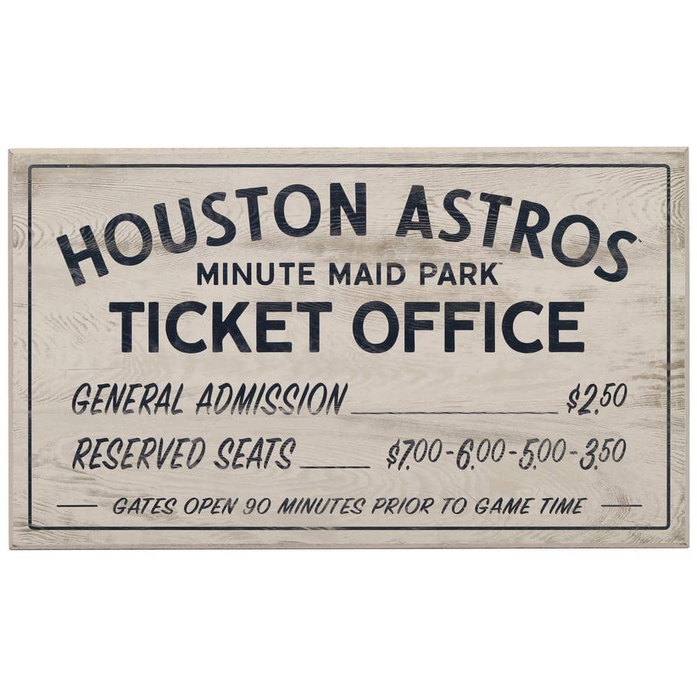 Houston Astros 10 x 17 Ticket Office Wood Sign