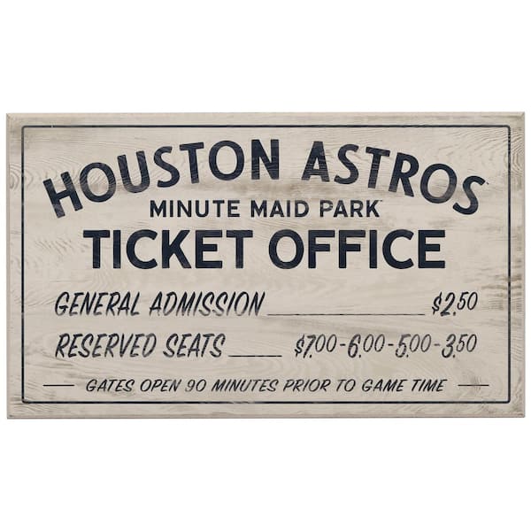 Open Road Brands Houston Astros Vintage Ticket Office Wood Wall