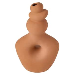 13.5I-in Terracotta Twist Stoneware Vase