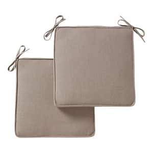 Sunbrella Cast Shale Square Reversible Outdoor Seat Cushion (2-Pack)