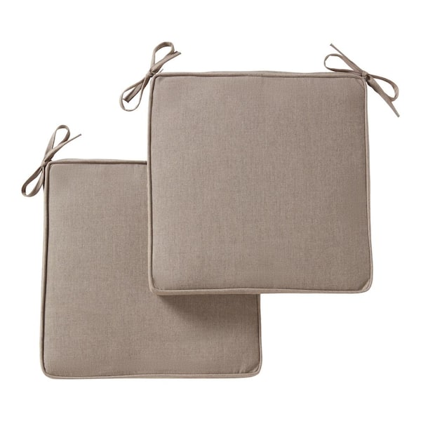 Greendale Home Fashions Sunbrella Cast Shale Square Reversible Outdoor Seat Cushion (2-Pack)