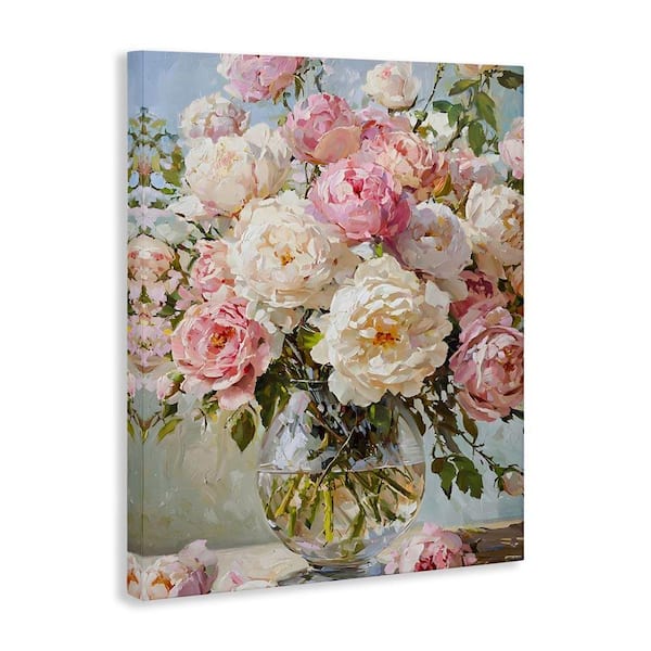 White & Pink Roses by Franklyn Gregory Unframed Nature Graphic Art Print 20 in. x 16 in.