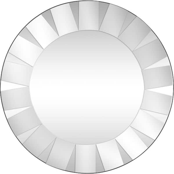 HomeRoots 30 in. W x 30 in. H Glass Silver Decorative Mirror