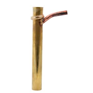 1-1/2 in. x 12 in. 22-Gauge Brass Hi-Line Sink Drain Tailpiece Extension Tube with Nominal Sweat Branch