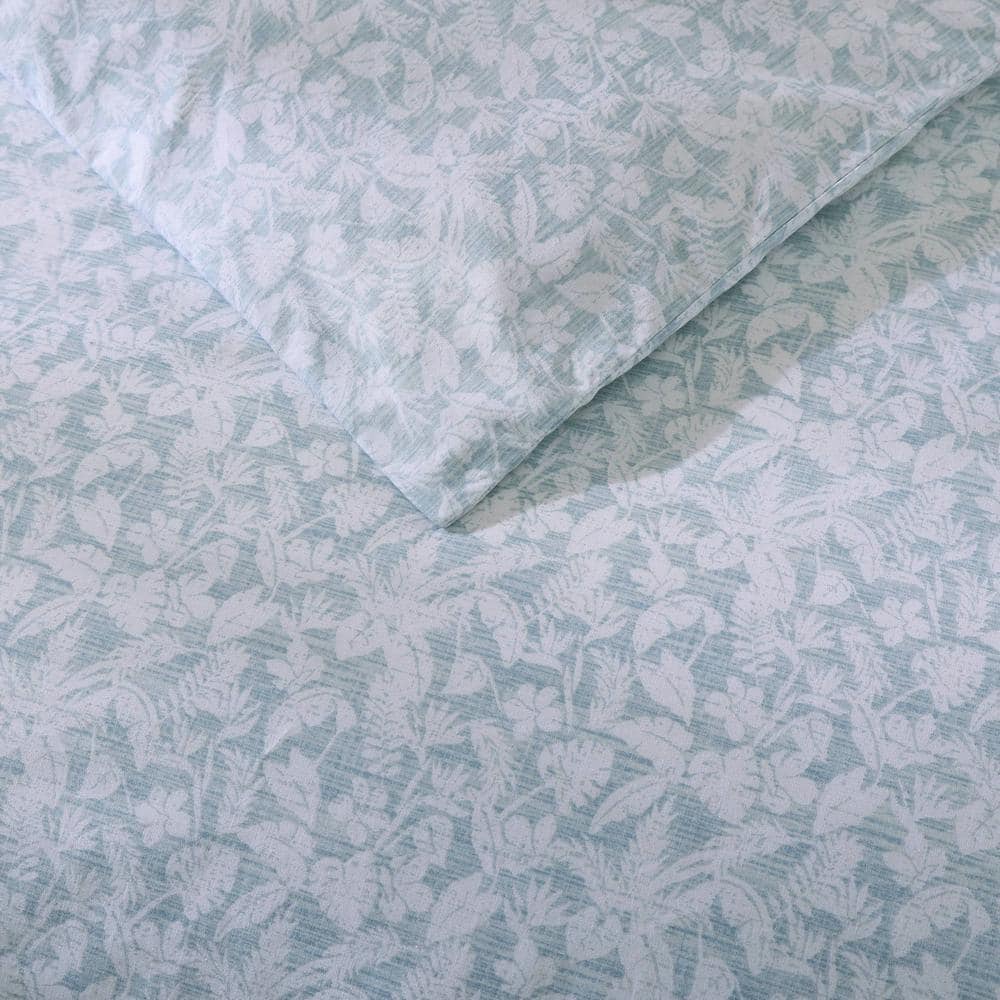 Koya Bay Blue Cotton Queen Duvet Cover Set with Shams