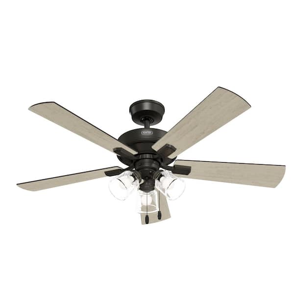 Hunter Crestfield 52 in. Indoor Noble Bronze Ceiling Fan with Light Kit Included