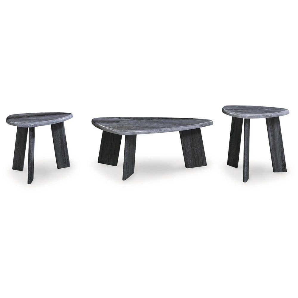 Bluebond 52 in. Gray Specialty Faux Marble Coffee Table (Set of 3)