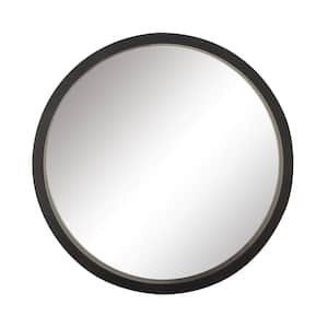 32 in. x 32 in. Round Framed Black Wall Mirror