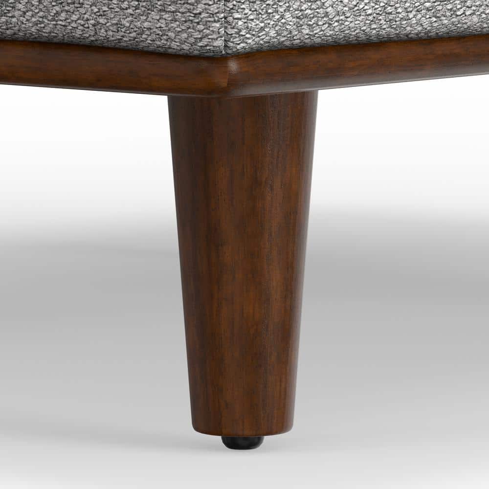 Morrison 49" Mist Grey Woven-Blend Fabric Ottoman
