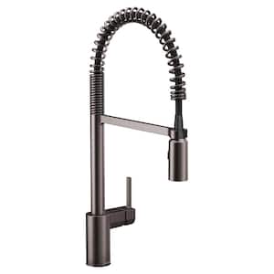 Align Single-Handle Pre-Rinse Spring Pull Down Sprayer Kitchen Faucet with Power Clean in Stainless Black