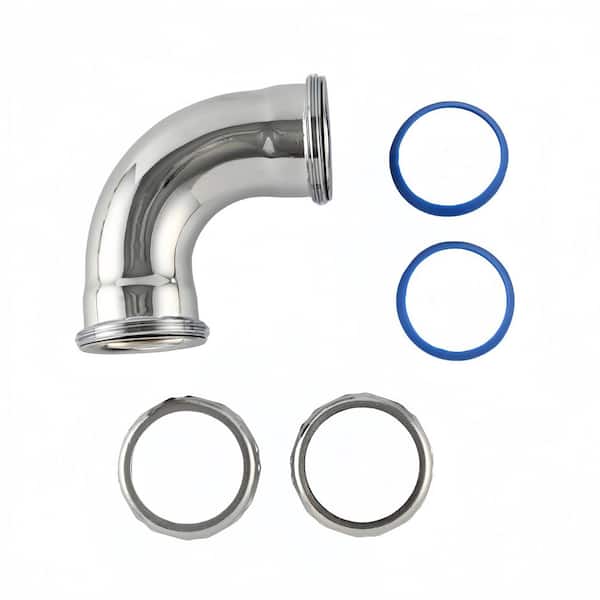 1-1/2in. 90 Degree Chrome-Plated Brass Double Slip-Joint Sink Drain Elbow Pipe
