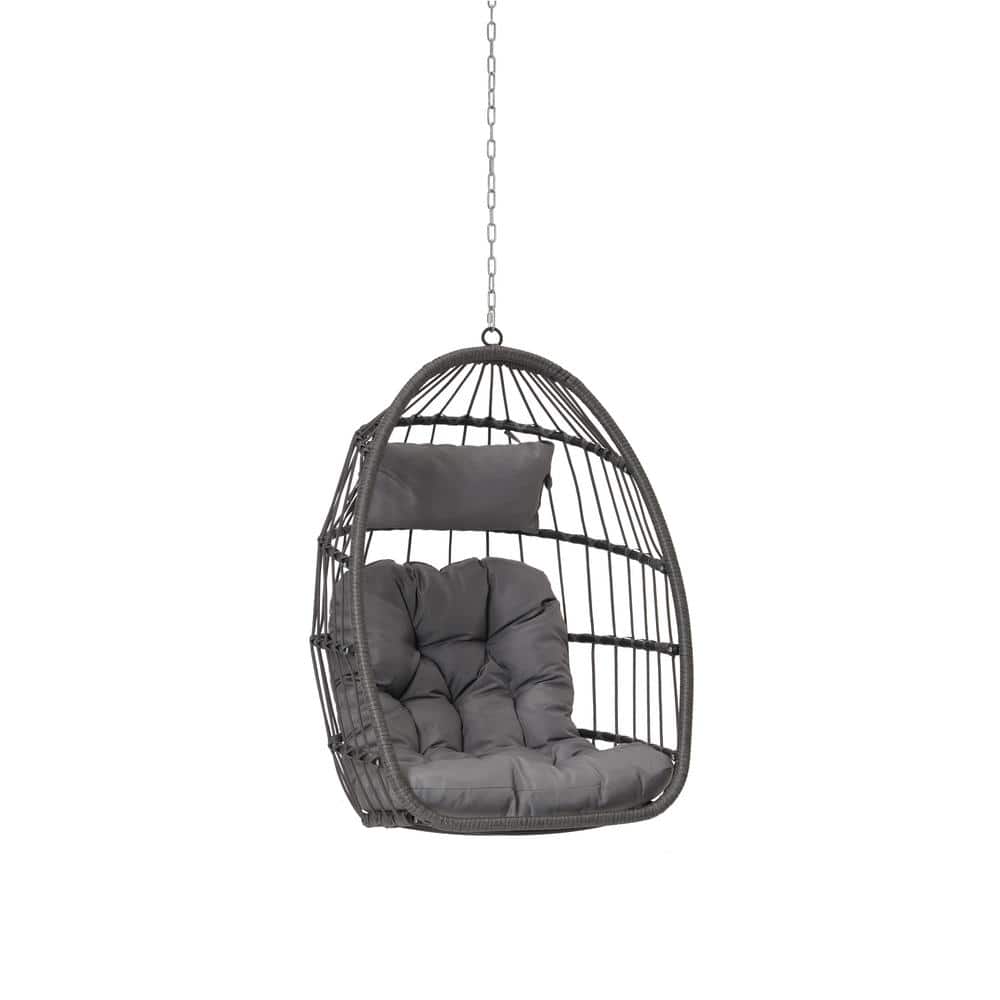 UV Resistant Frame Wicker Outdoor Garden Porch Egg Swing Hanging Chair with