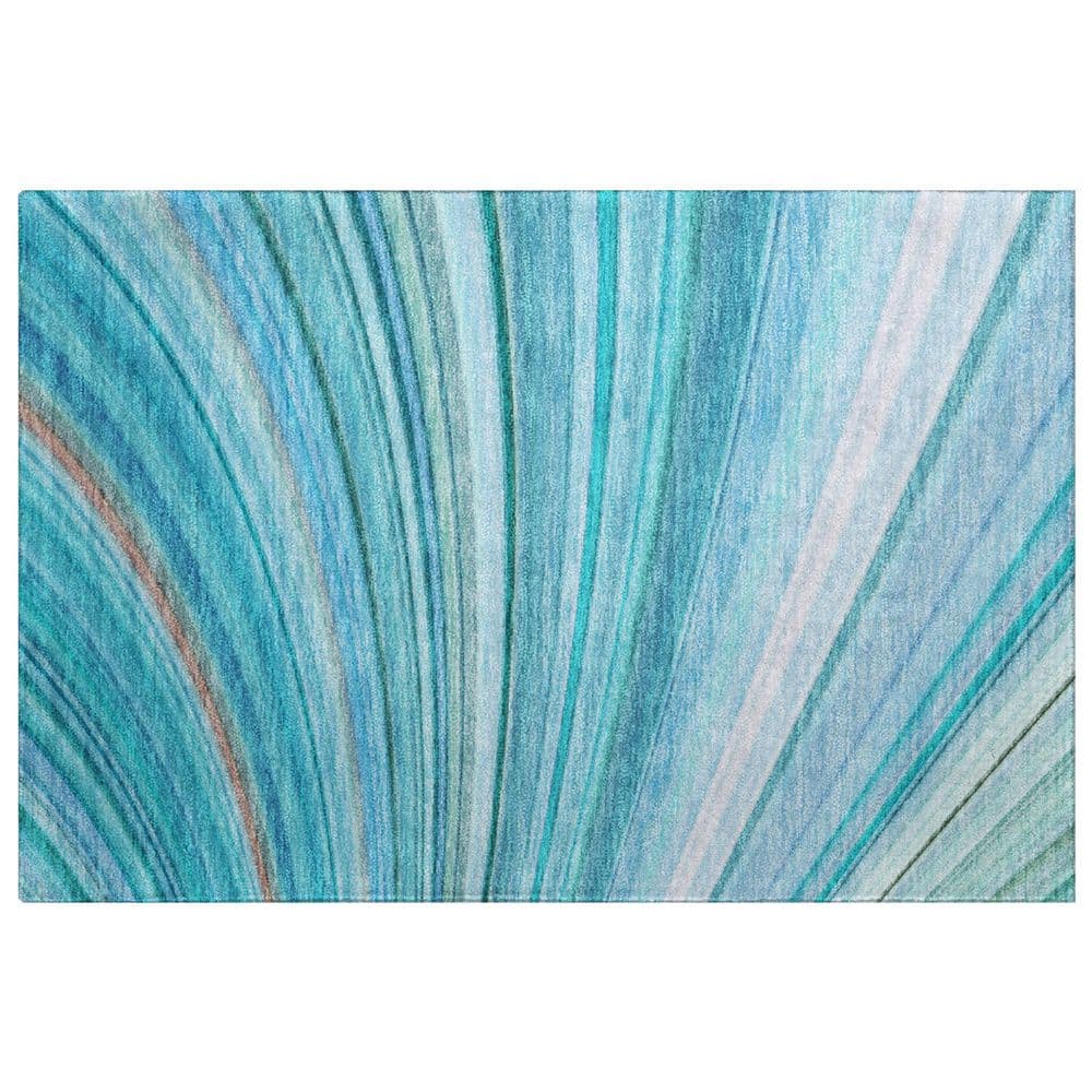 Dream Shag Premium Machine Washable Abstract ADS585 Teal 2 ft. x 3 ft. Accent Rug price history on PriceWatchPro