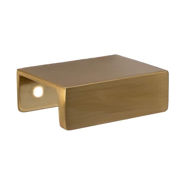 Sumner Street Home Hardware Martin 1 1/4 in. 32 mm Center to Center Satin Brass Finger Drawer Pull